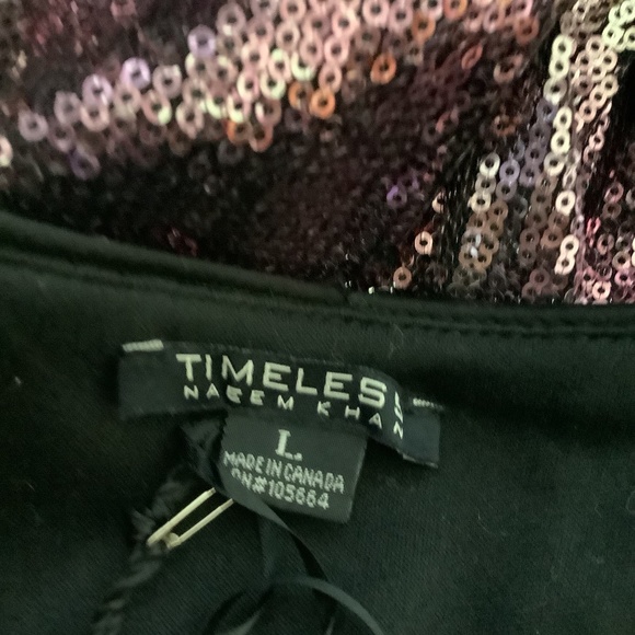 NWT TIMELESS NAEEM KHAN MAXI DRESS LARGE PURPLE SILVER SEQUINS WEDDING PARTY - Picture 7 of 12